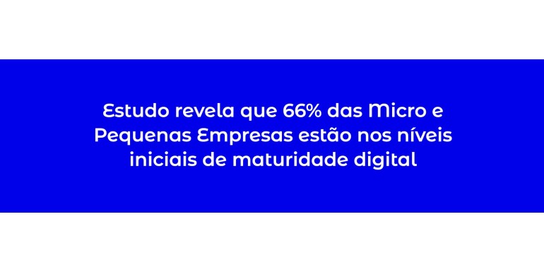 Estudo revela que 66% das Micro e Pequenas Empresas estão nos níveis iniciais de maturidade digital